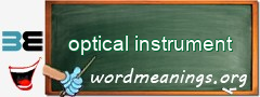 WordMeaning blackboard for optical instrument